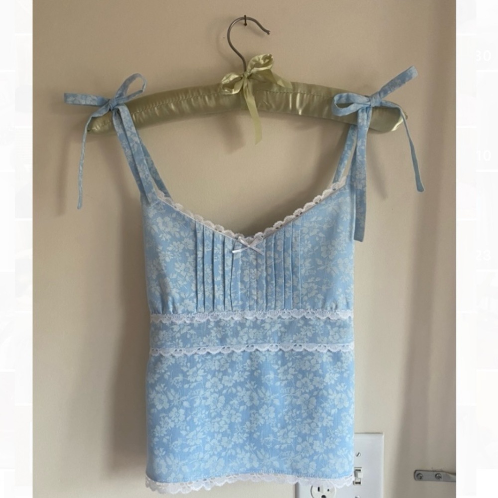 Handmade floral babydoll top